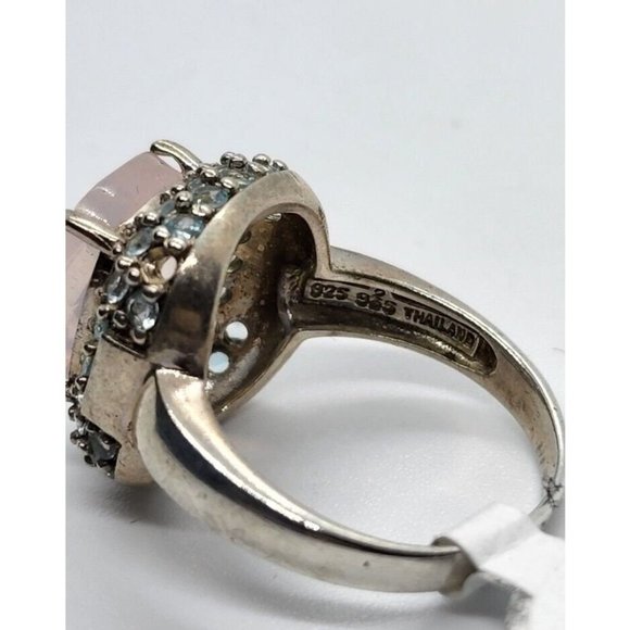 925 STERLING SILVER QUARTZ & ZIRCON RING SIZE 8 - Picture 4 of 5